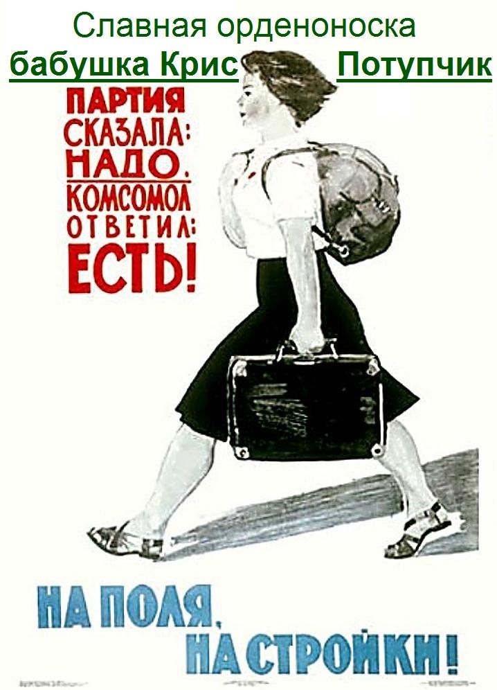 Member of  theYoung Communist League . Alledgedly they were ready to go there, where the Communist Party  (this poster from Khrushchev days) needed them. 1963, Bolshakova Irina, Smirnov Vyacheslav