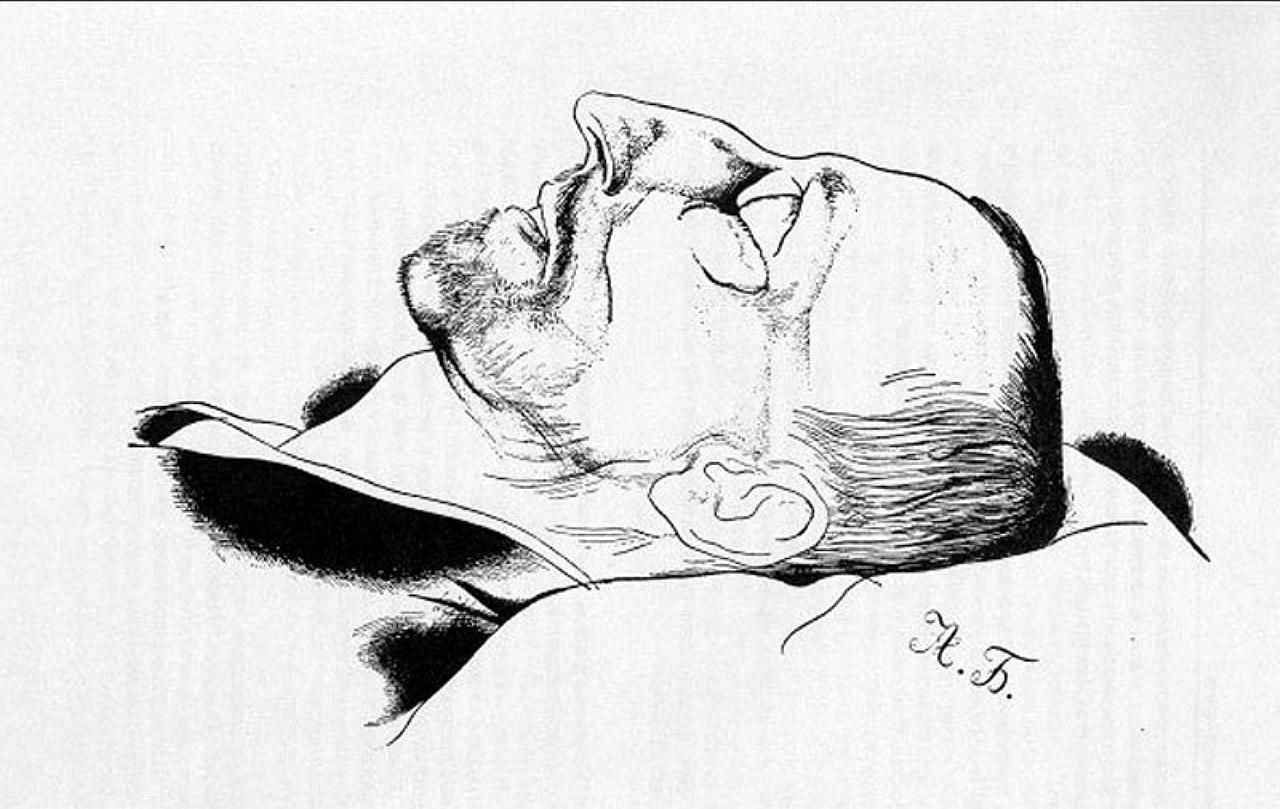 Great Poet Aleksander Blok  on his Death Bed (1921) by Yury Annenkov (1889-1974)