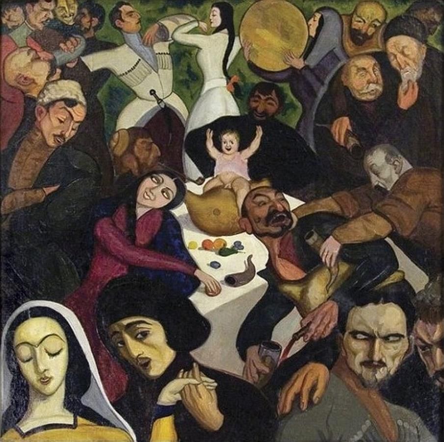 Feast of new wine.1920, by Shalva Kikodze (1894-1921)