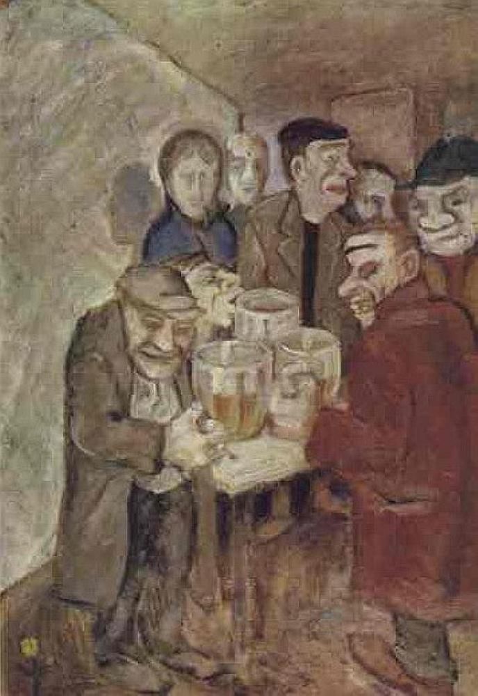 Beer Pub (USSR,Moscow)1966_by Piatnitsky Vladimir (1938-1978) talented non-conformist,__ by overdoze